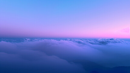 Wall Mural - Twilight fog, serene blue to purple gradient enveloped in smoky shadows