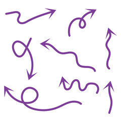  Arrow doodle vector set. Arrow sketch vector set. Arrow hand drawn vector set.