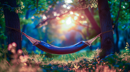 Wall Mural - Rest and relaxation: hammock between two trees