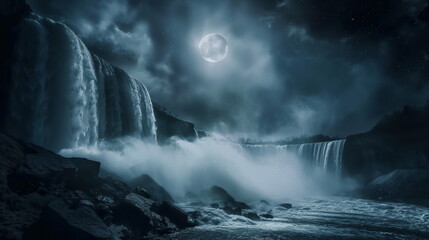 Wall Mural - Niagara Falls USACanada In a mystical atmosphere U_009