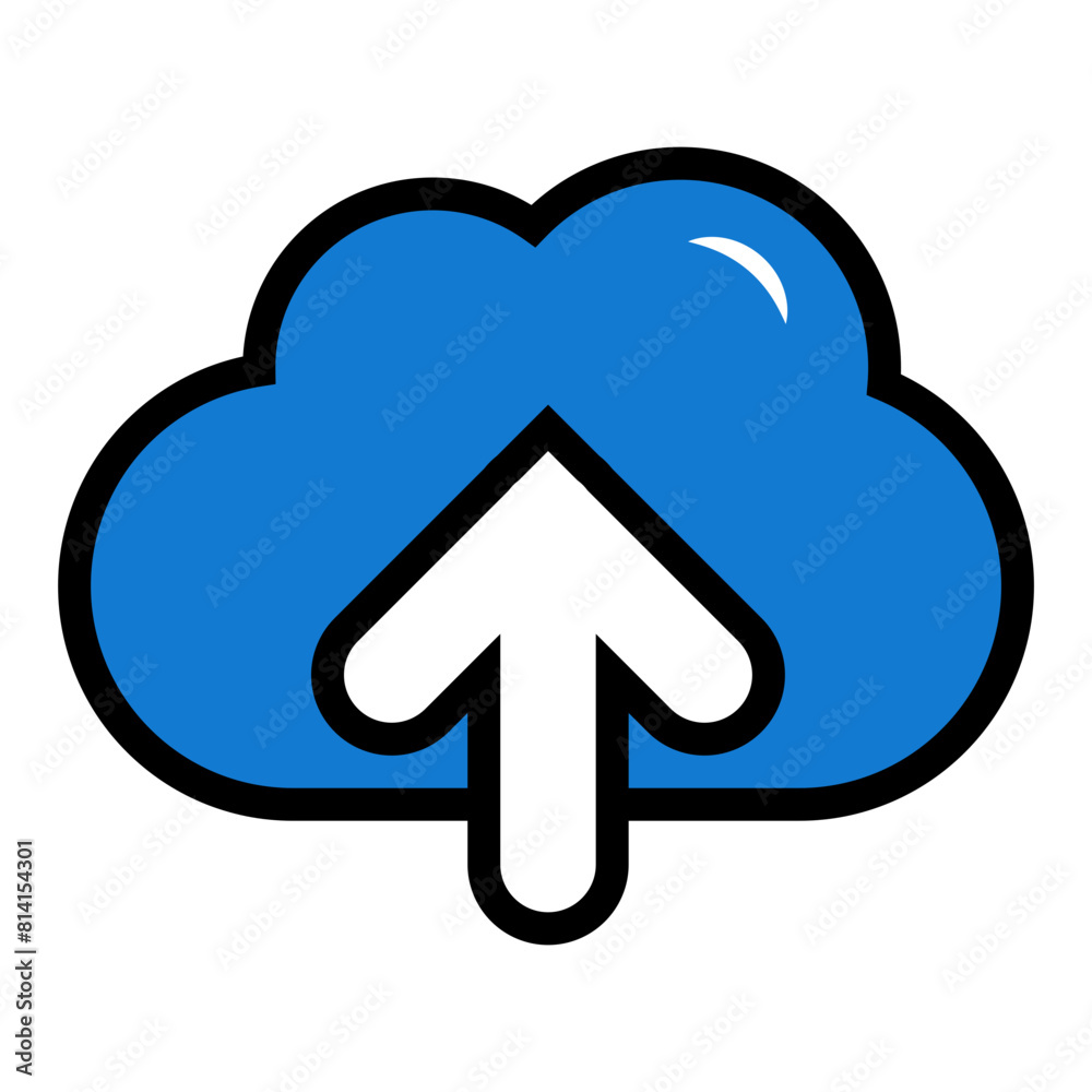 Upload cloud icon. Download data file symbol vector illustration design