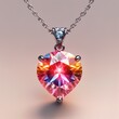 Romance Theme Diamond Pendant Utilizing Triadic Color Scheme in Flat Design