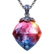 Romance Theme Diamond Pendant Illustrated in a Vibrant Triadic Color Scheme