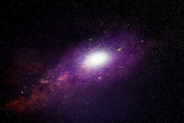 Wall Mural - Shiny galaxy and stars in celestial cosmos