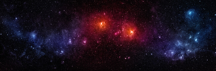 Wall Mural - space scene with stars in the galaxy. panorama. universe filled with stars, nebula and galaxy,. elem