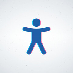 Poster - Man person icon. Male symbol. Mixed gender or blur shaking effect. Stock vector illustration isolated on white background.