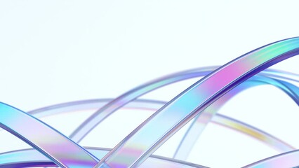 Leinwandbilder - Abstract animation, colorful rotating rings, 4k seamless looped video, 3d render