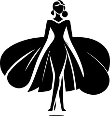 Wall Mural - Woman or ladies dress silhouette isolated on white background