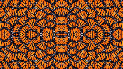Aufkleber - monarch butterfly wings. abstract pattern of tropical monarch butterfly wings. abstract orange background.