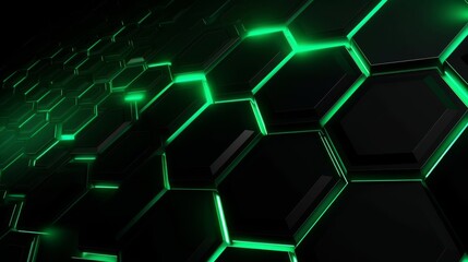 Poster - 3d abstract background formed from green hexagons , glass green pattern, geometric crystals, abstrac