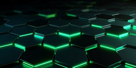 Poster - 3d Abstract background formed from green hexagons , Glass green Pattern, Geometric Crystals, Abstract illustration images. High quality photo