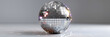 Shiny disco ball with reflective squares on transparent,
Illuminating the Night with a Disco Ball white background
