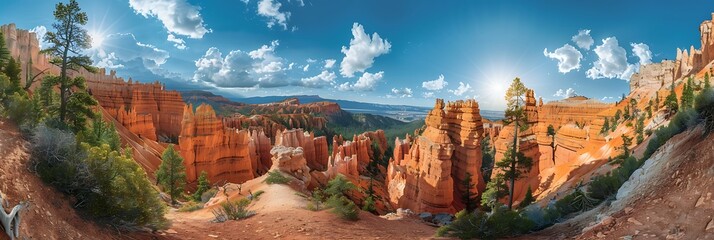 Wall Mural - landscape on the bryce canyon in the united states of america realistic nature and landscape