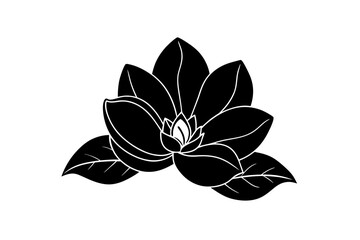 Sticker - magnolia, flower vector illustration