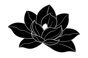 Sticker - magnolia, flower vector illustration