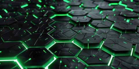 Poster - 3d Abstract background formed from green hexagons , Glass green Pattern, Geometric Crystals, Abstract illustration images. High quality photo
