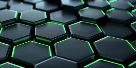 Poster - 3d Abstract background formed from green hexagons , Glass green Pattern, Geometric Crystals, Abstract illustration images. High quality photo