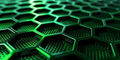 Poster - 3d Abstract background formed from green hexagons , Glass green Pattern, Geometric Crystals, Abstract illustration images. High quality photo