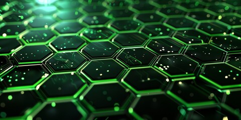 Poster - 3d Abstract background formed from green hexagons , Glass green Pattern, Geometric Crystals, Abstract illustration images. High quality photo