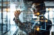 © ZeNDaY - A business professional drawing a complex flowchart on a glass wall, representing strategic planning and operational excellence