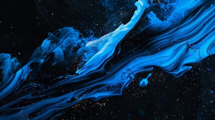 Aufkleber - A blue and white painting with a lot of blue and white swirls