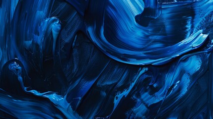 Aufkleber - Captivating blue and white swirls in abstract painting. Visual harmony concept. Fluid motion concept