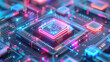 Circuit board background. Abstract technology with futuristic cyberspace, integrated microchip, and modern processor. Central unit computing and connection in artificial intelligence network.