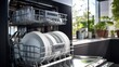 © Helga P-A. - Outdoor dishwasher with clean dishes in bright modern cuisine natural daylight