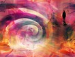Evoke a sense of mystery and introspection with a digital composition portraying a solitary figure amidst a labyrinth of swirling thoughts Utilize unexpected camera angles to draw 