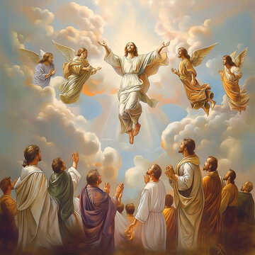 Jesus flies to be seen by the congregation