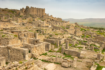 Wall Mural - General views of ancient city Dougga (Thugga) in Tunisia. Best-preserved Roman town in North Africa