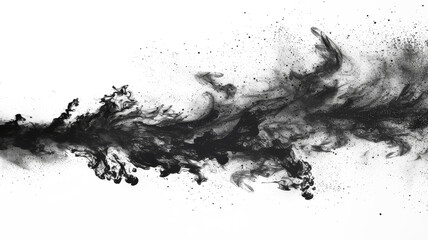 Wall Mural - black paint splatter isolated on transparent background