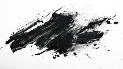 black paint splatter isolated on transparent background