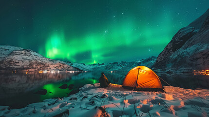 Whispers of the Wilderness: Enchanted Night by the Northern Lights