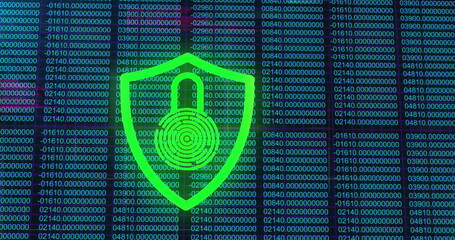 Poster - Image of padlock and shield illuminating over changing numbers