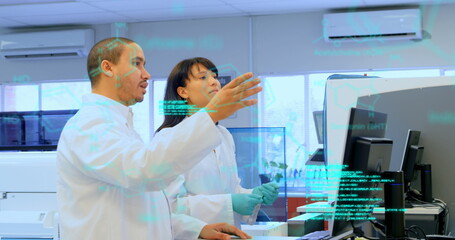 Poster - Image of science data processing over two diverse scientist