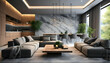 Living room marble wall chic expensive interior of luxurious with modern design hotel condo apartments lobby