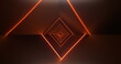 Orange light lines forming geometric shapes on dark background