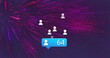 Image of social media icons and numbers over pinkpattern