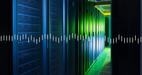 Poster - Image of data processing against computer server room