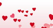 Image of red heart icons floating against copy space on white background