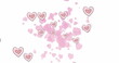 Image of pink heart icons floating against copy space on white background