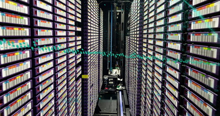 Poster - Image of data processing against computer server room
