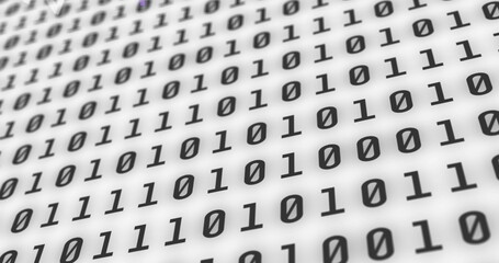 Poster - Digital image of multiple changing numbers against binary coding data processing