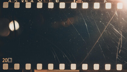 Wall Mural - background of retro film overly, image with scratch, dust and light leaks for an old movie projector