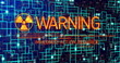 Image of warning text over shapes