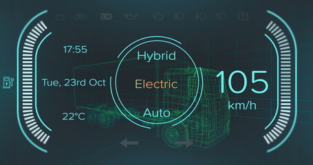 Poster - Digital display highlighting speed and vehicle mode options