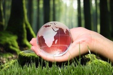 Wall Mural - renewable energy. glass world globe