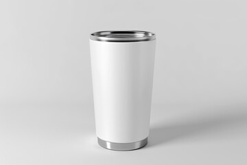 modern white tumbler on white background mockup concept