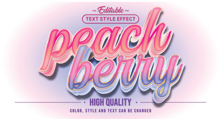 Poster - Editable text style effect - Peach Berry text style theme.